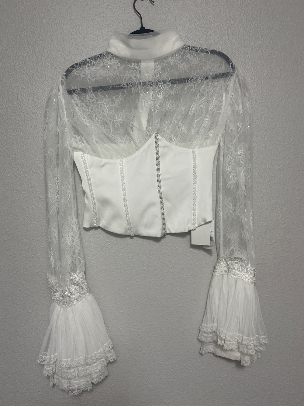 Victorian-Inspired White Lace Corset Top